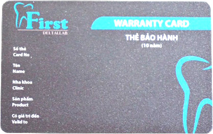 Kiểm tra thẻ bảo hành Cercon®ht Zirconia Kiểm tra thẻ bảo hành Cercon®ht Zirconia